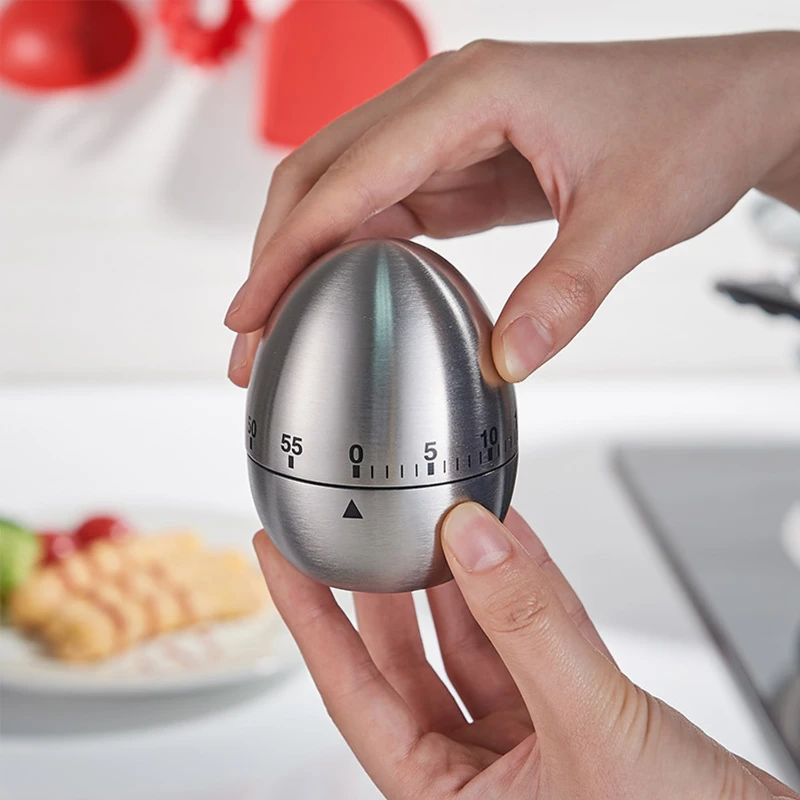 Stainless Steel Mechanical Rotating Egg Kitchen Timer