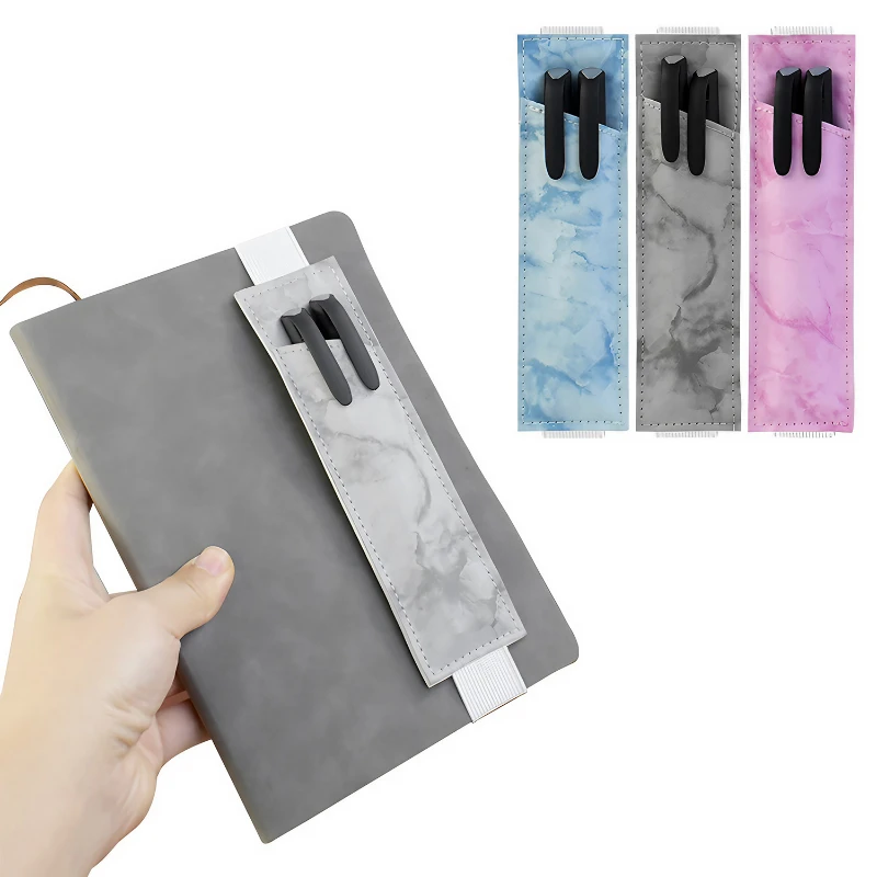 adjustable elastic band marbled pen holder sleeve