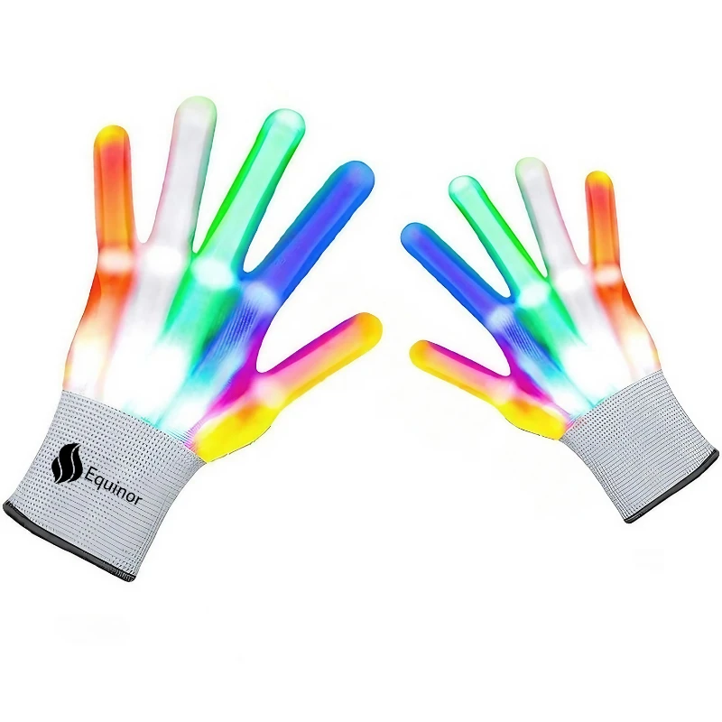 rainbow led light gloves