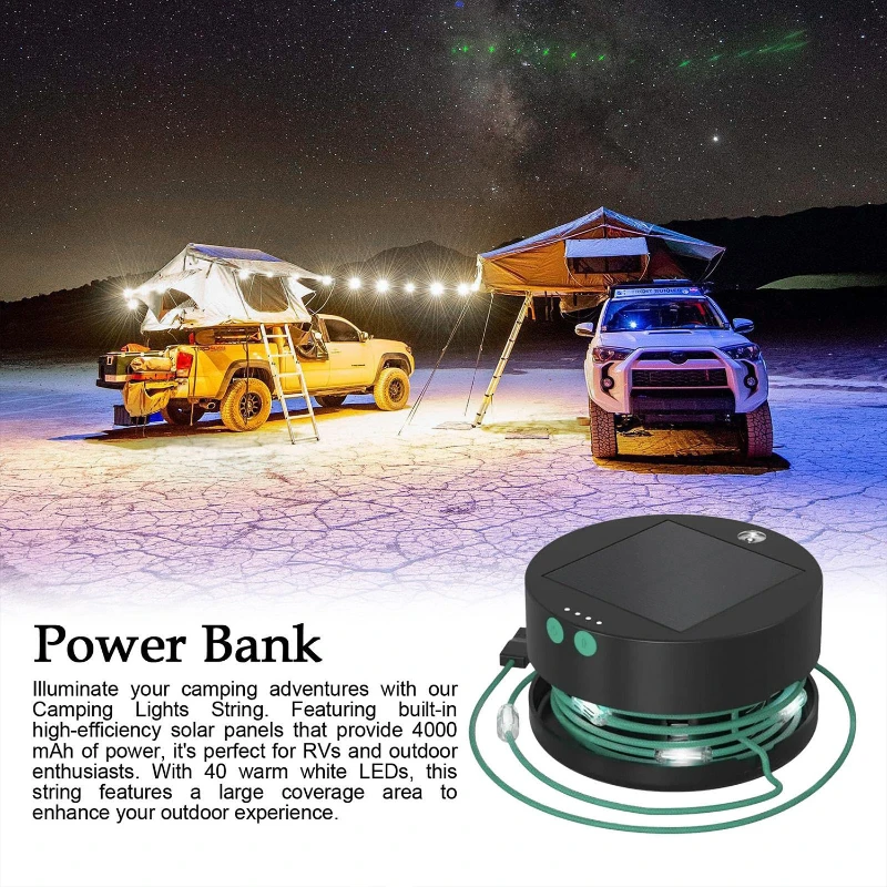 solar string lights and powerbank