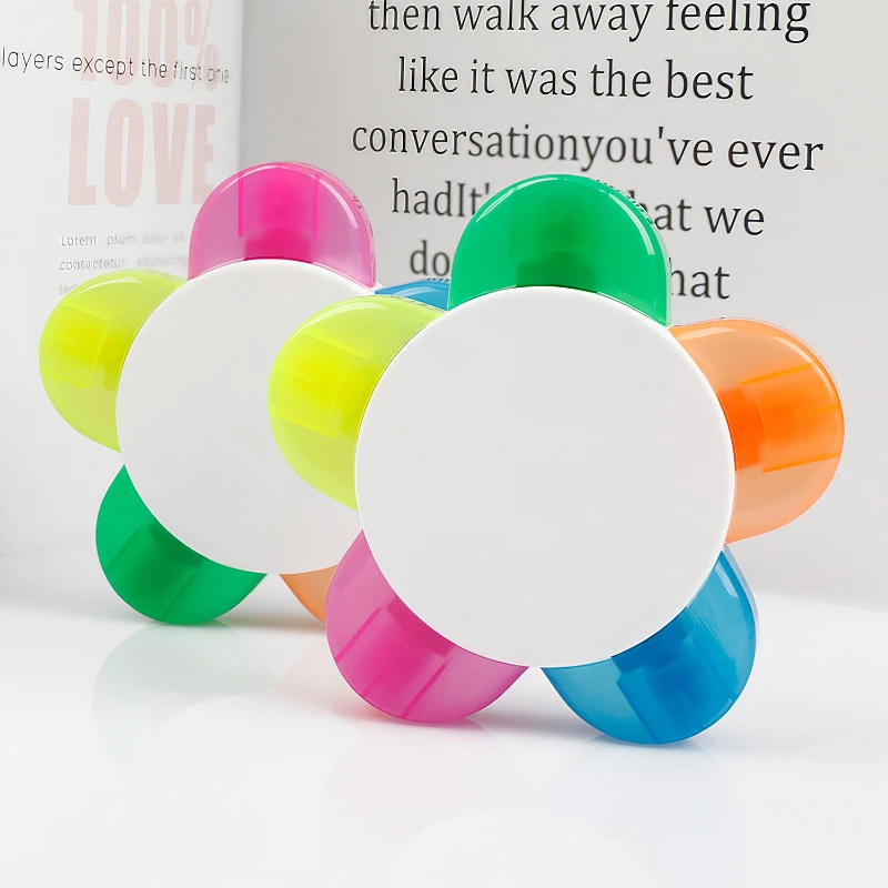 5 in 1 flower shape watercolor highlighter pen