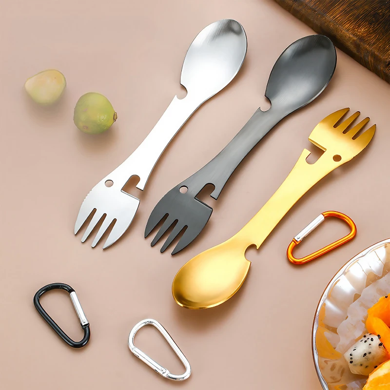 multi function 5 in 1 utility tactical fork spoon