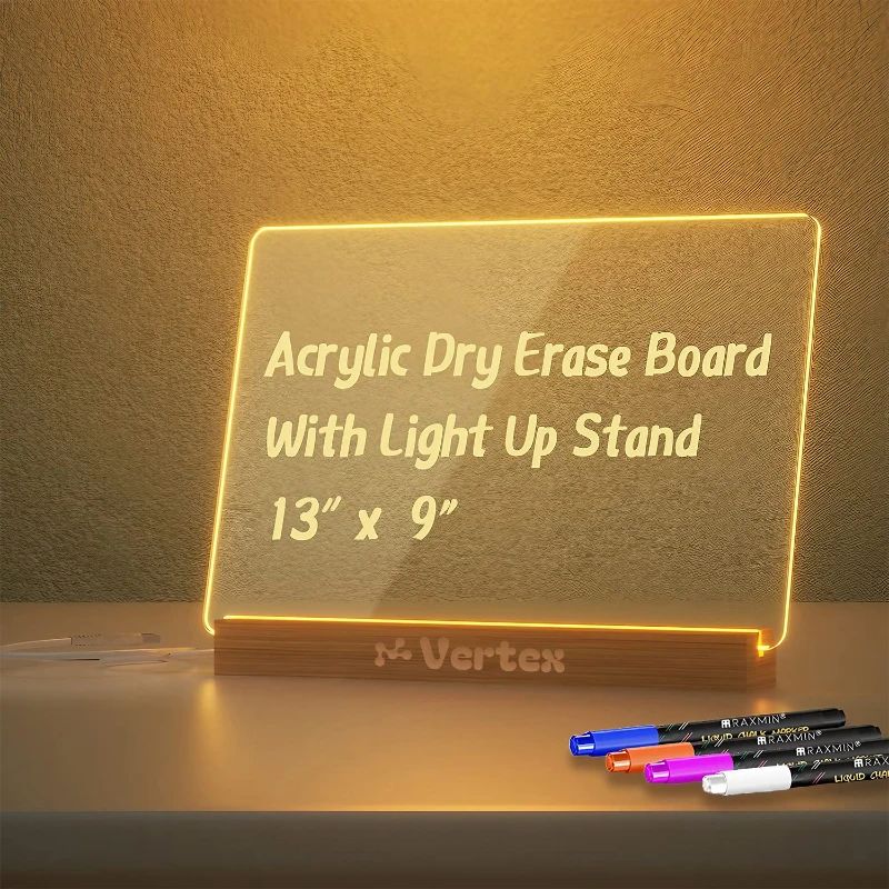 acrylic dry erase board with light up stand