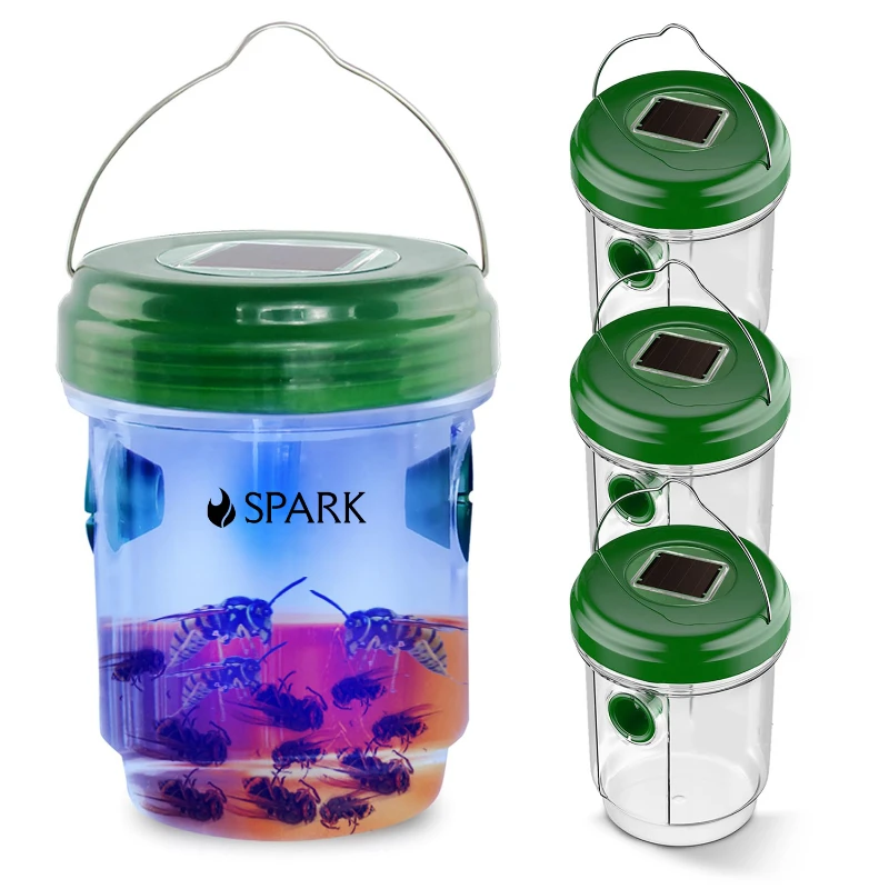 outdoor hanging solar powered wasp trap