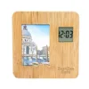 bamboo digital photo frame clock