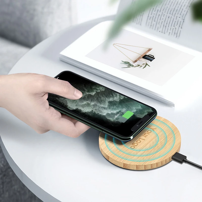 wireless bamboo charging pad