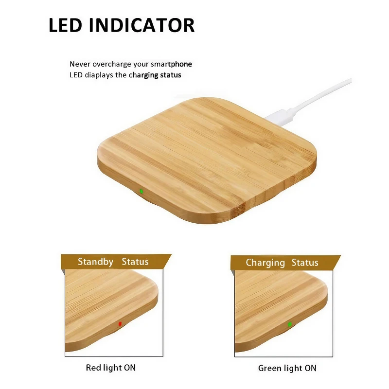 wireless bamboo charging pad