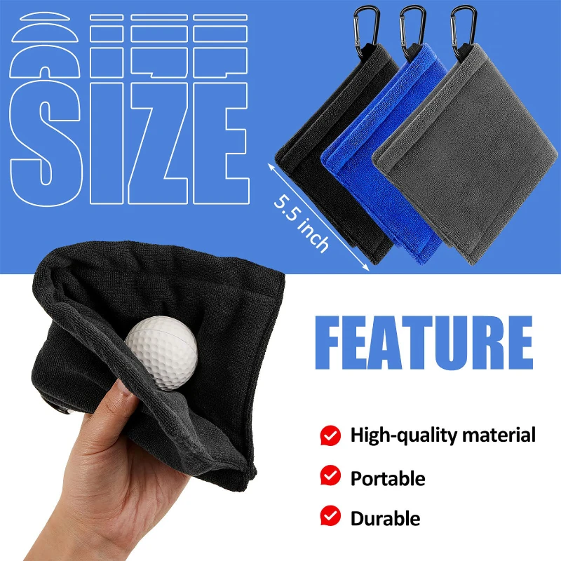 microfiber golf towel with carabiner