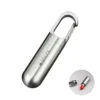 stainless steel pill holder with carabiner style clip