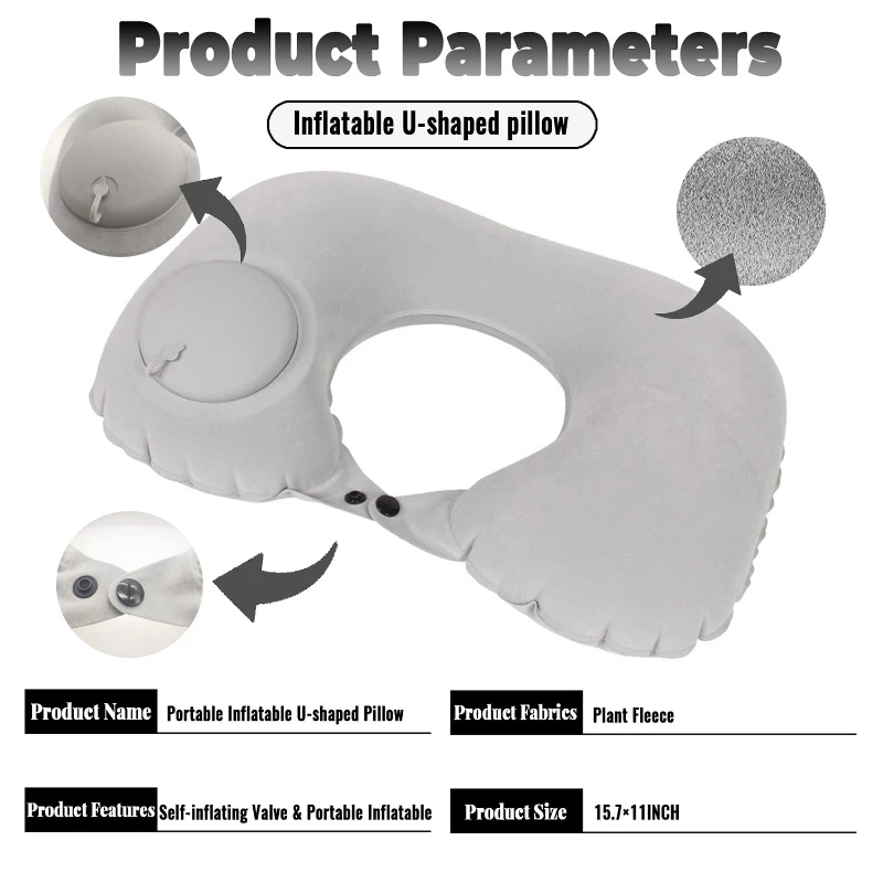 ultra soft inflatable u shaped travel pillow