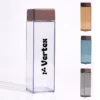 square transparent water bottle