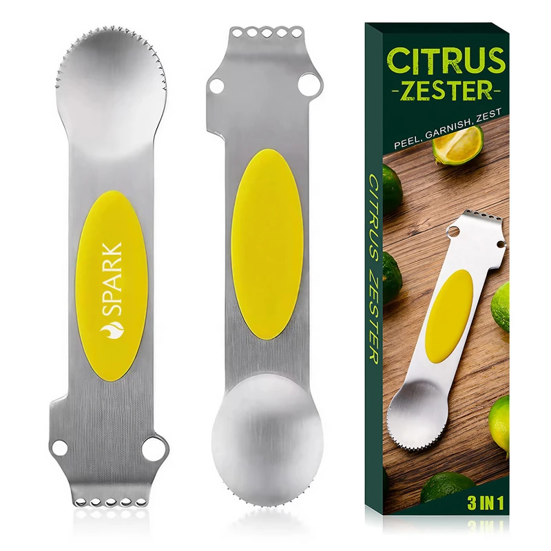 3 in 1 stainless steel lemon zester peeler multifunctional