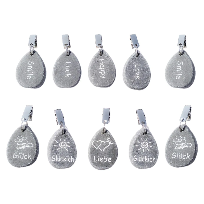 tablecloth weights pendant stone with metal clip