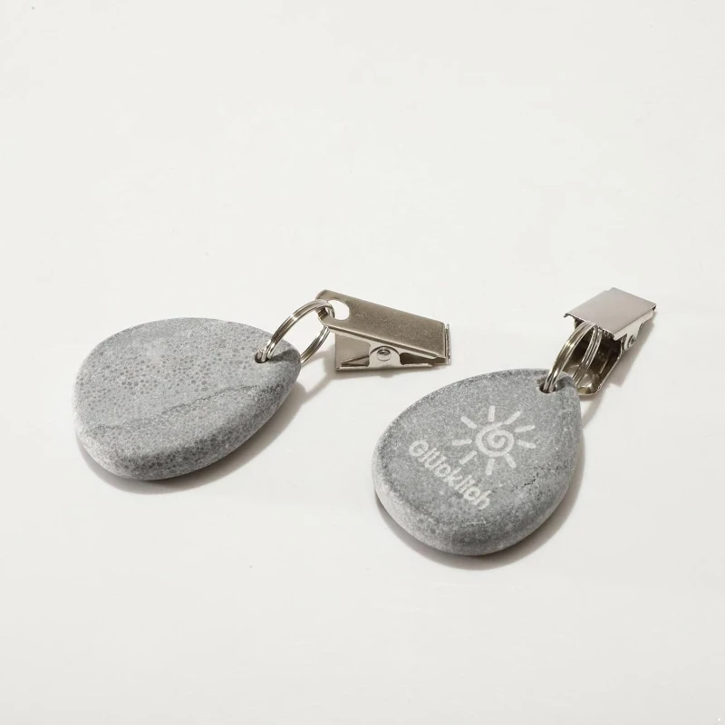 tablecloth weights pendant stone with metal clip