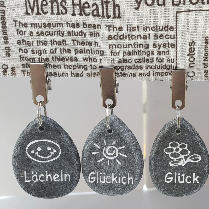 tablecloth weights pendant stone with metal clip