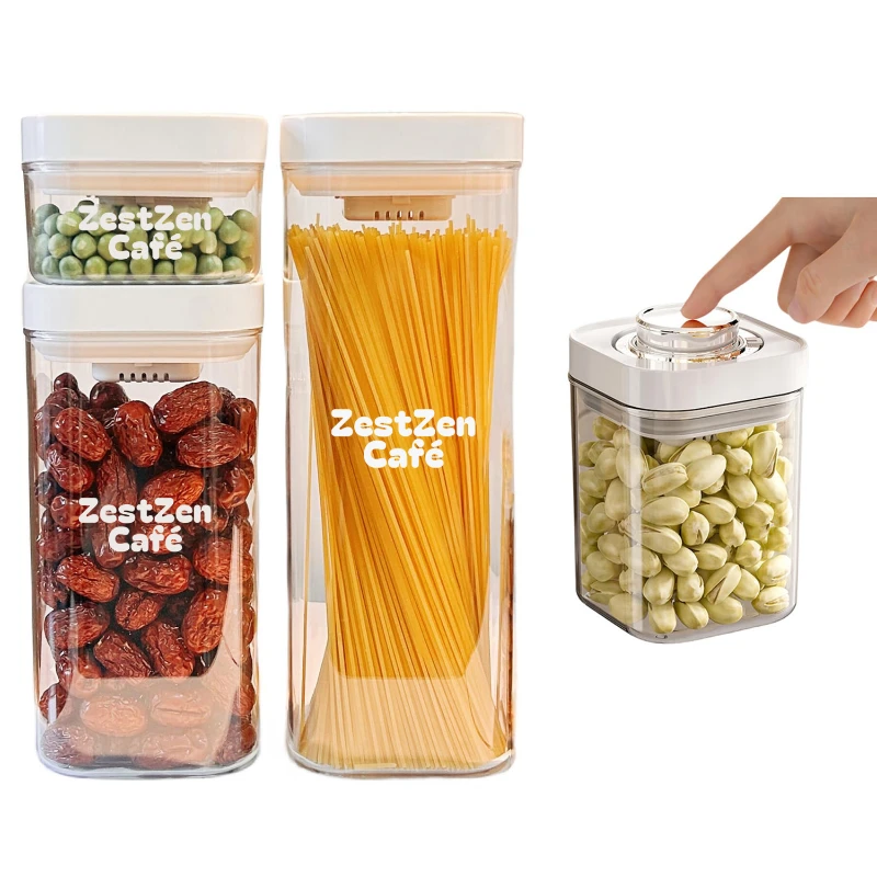 airtight storage container with push button lid
