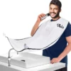 beard trimming catcher bib with 2 suction cups