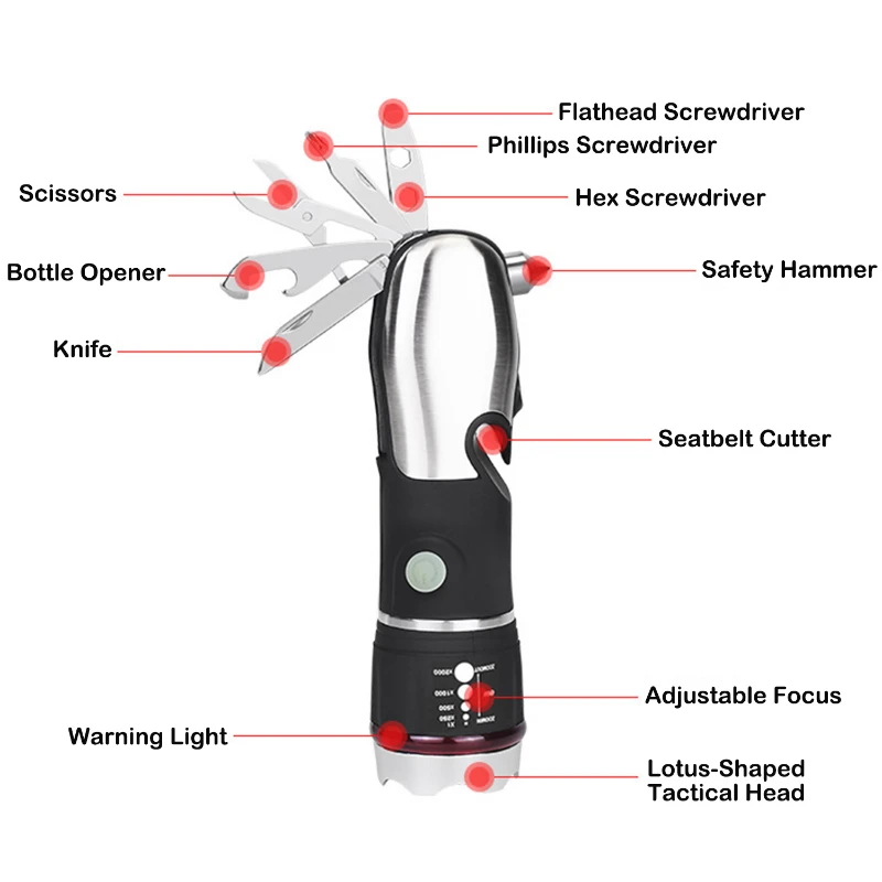 multifunctional tactical flashlight tool