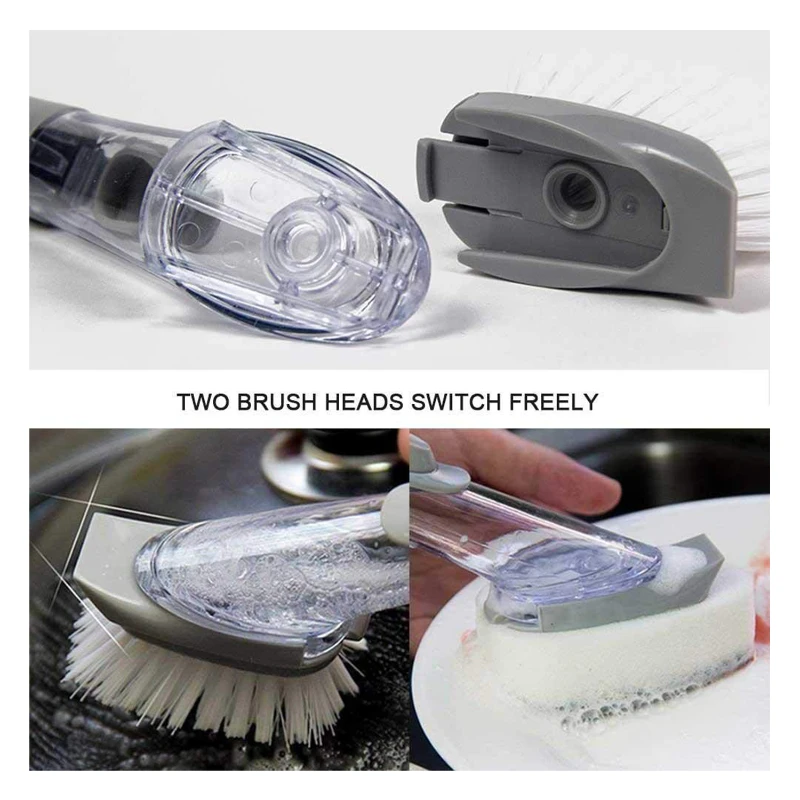 automatic liquid filling kitchen cleaning brush