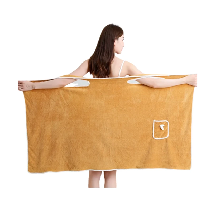 coral fleece wearable bath towel