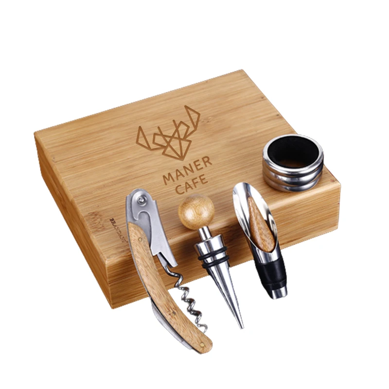 Bamboo Box Wine Tools Set of 4