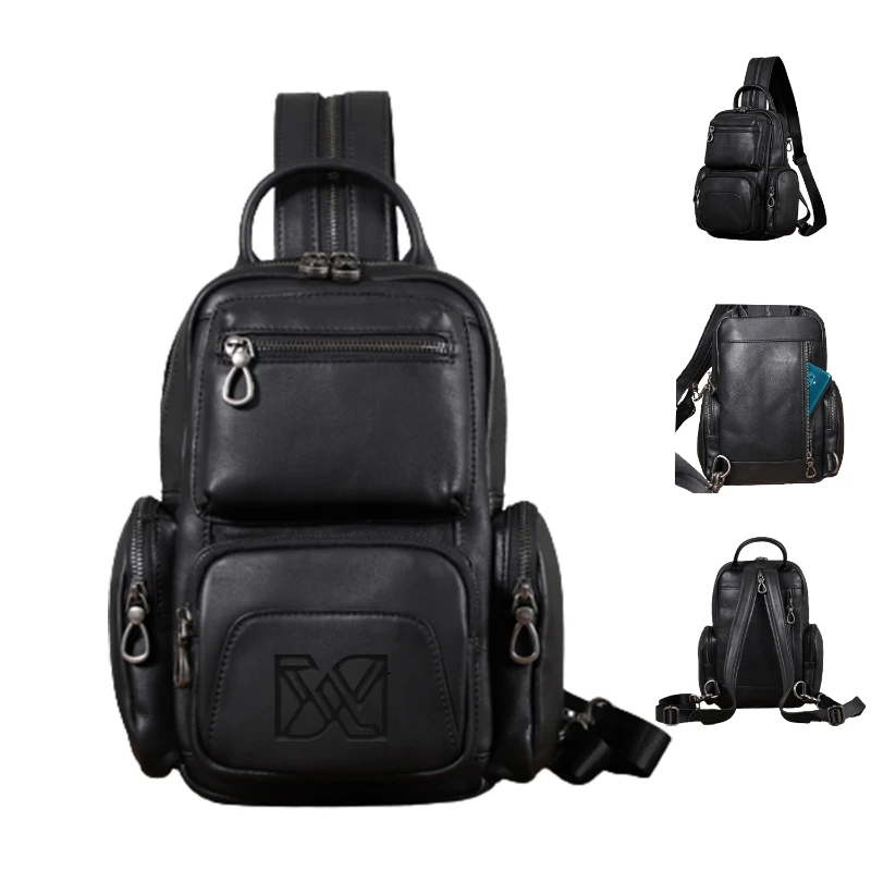 Genuine Cowhide Crossbody Backpack
