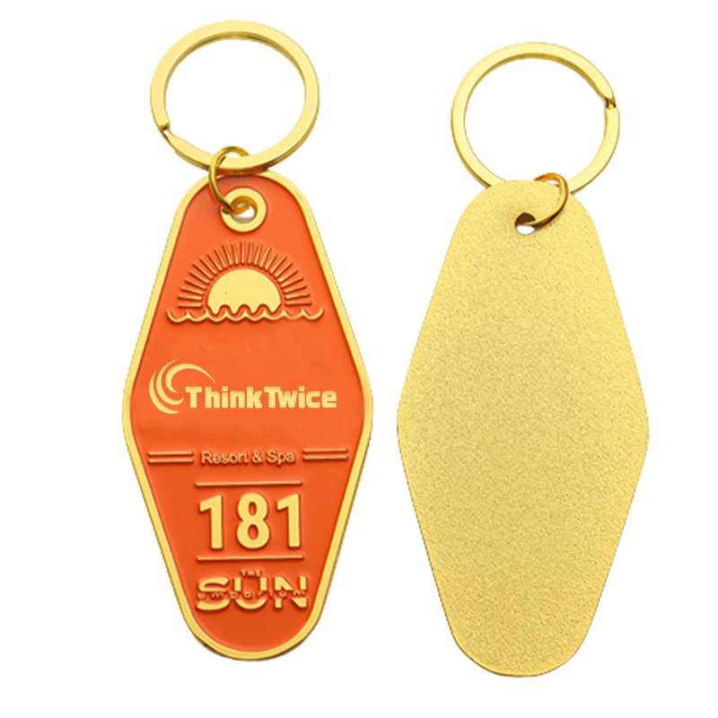 Zinc Alloy Hotel Keychain with Customizable Patterns