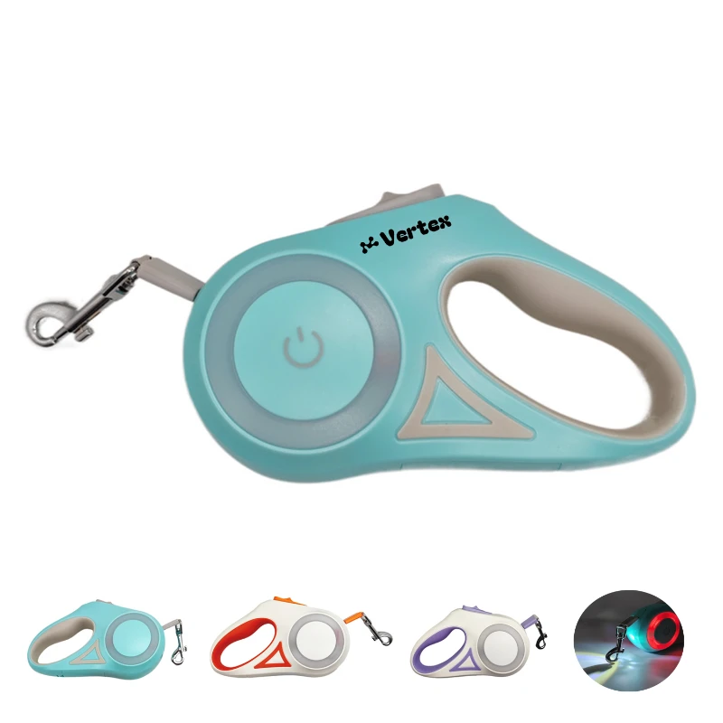 9.8 ft retractable leashes with led light