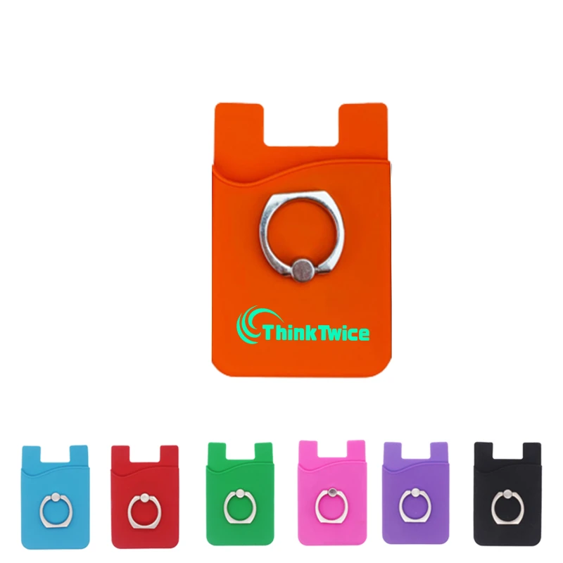 silicone card holder with metal ring