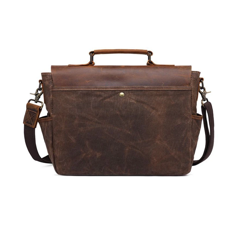 retro cowhide leather messenger bag