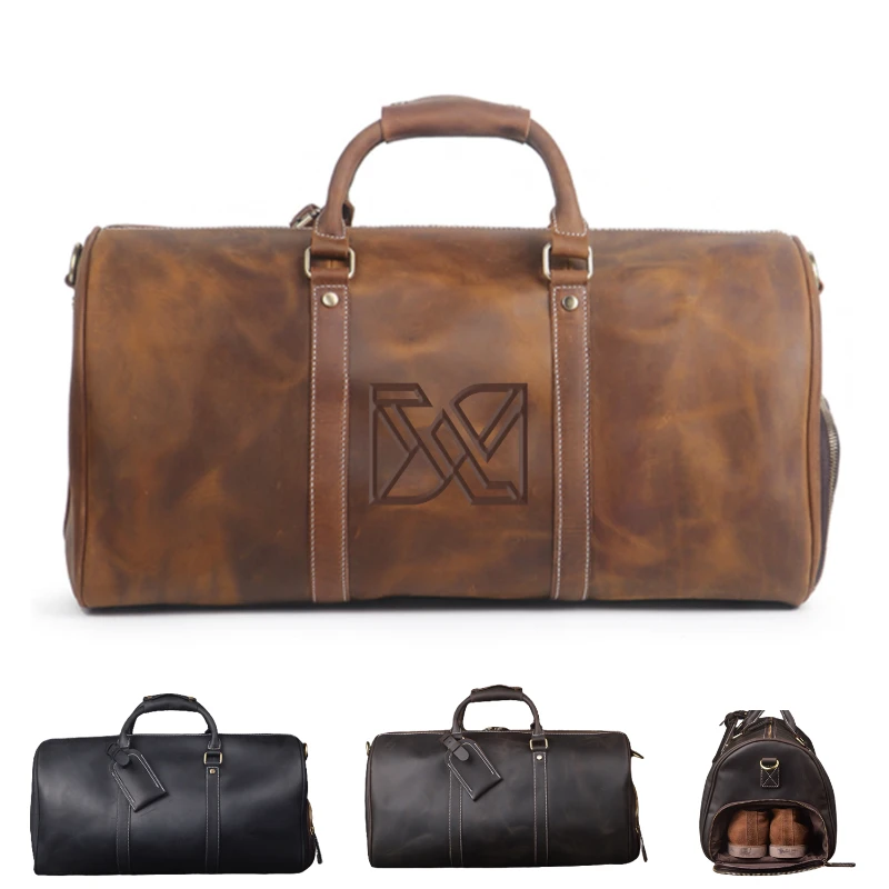 crazy horse leather duffel bag