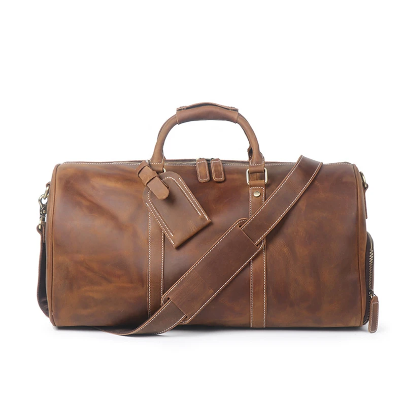 crazy horse leather duffel bag