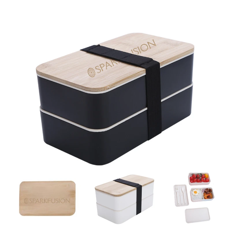 wheat straw double layer lunch box