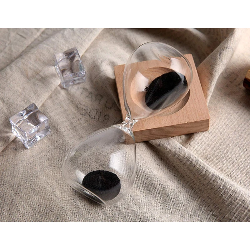magnetic hourglass with wood base