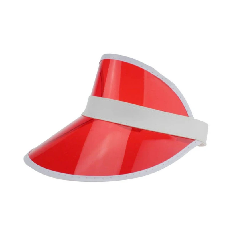 clear colored plastic sun visors hat