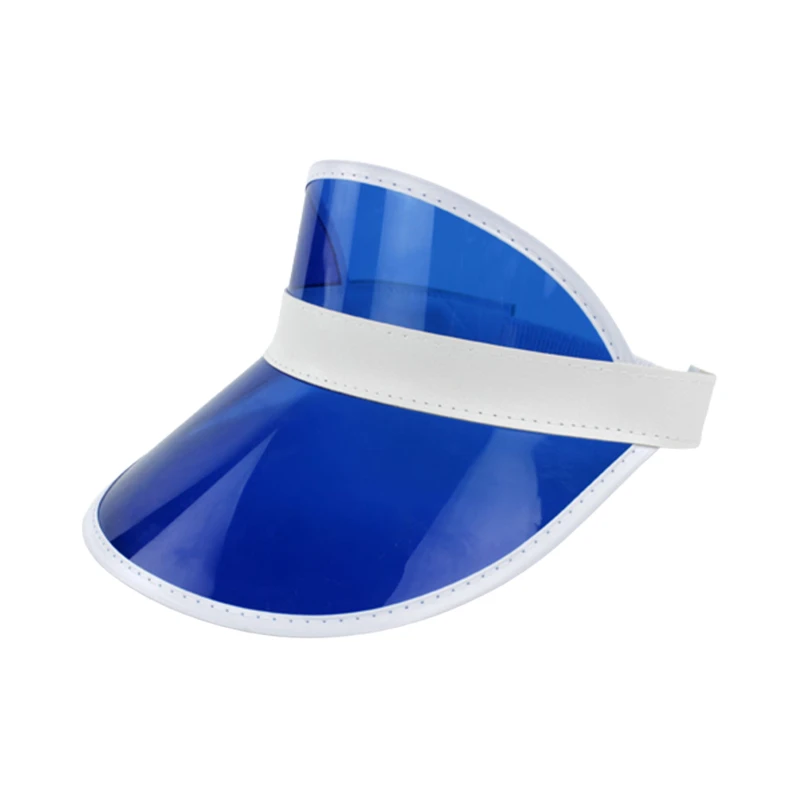 clear colored plastic sun visors hat