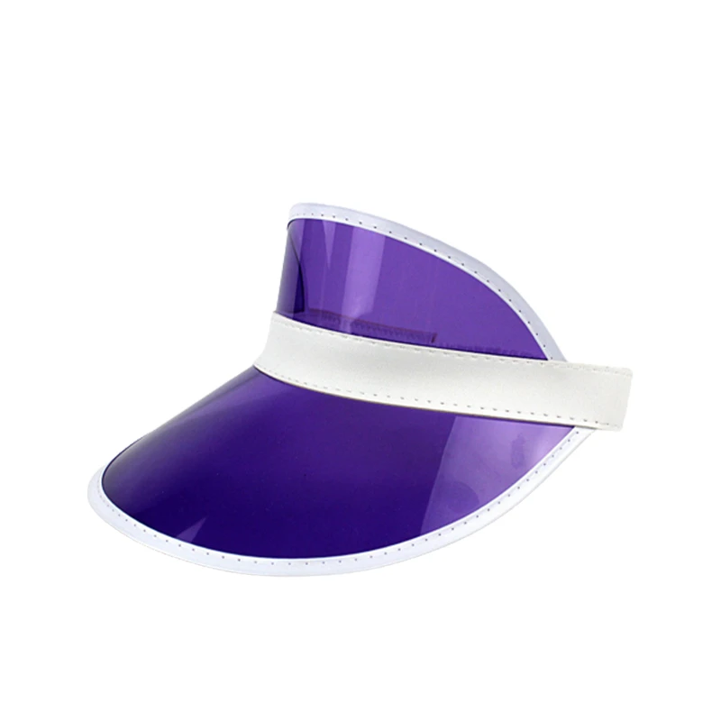 clear colored plastic sun visors hat