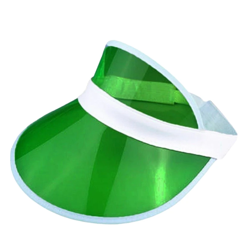 clear colored plastic sun visors hat