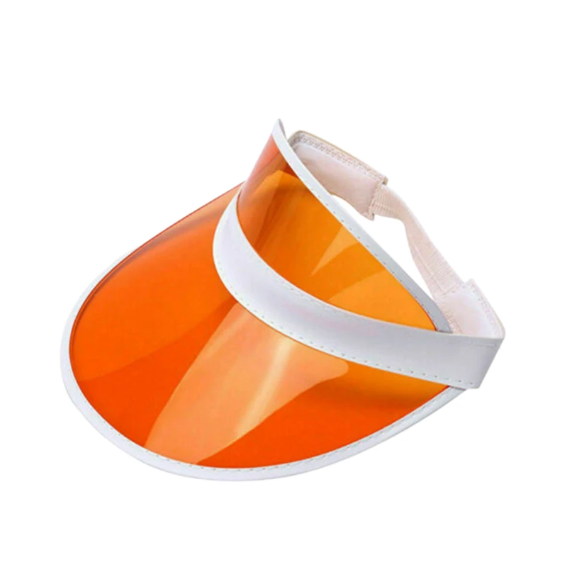 clear colored plastic sun visors hat