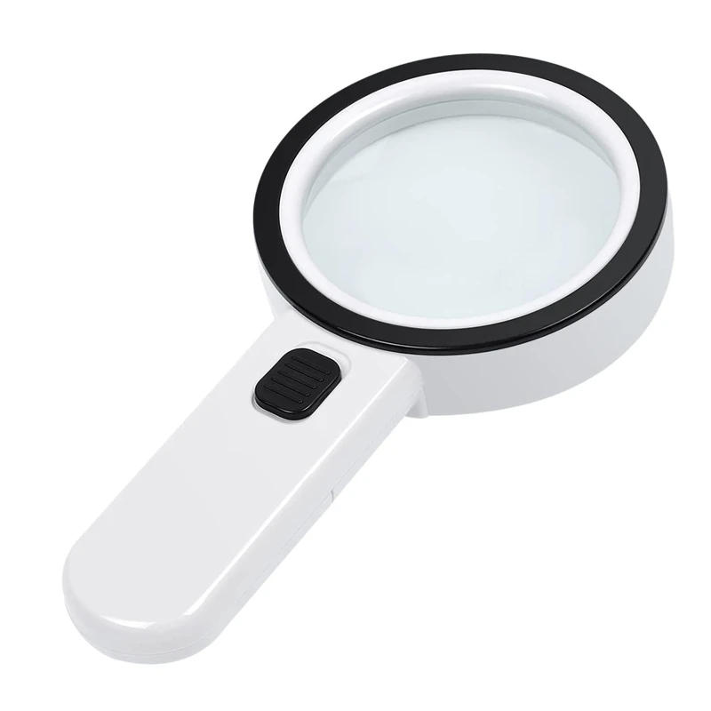 30x handheld magnifying glass with light
