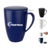 15 oz porcelain tea mug with infuser and lid