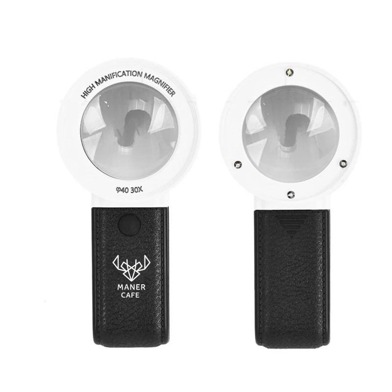 30x handheld led light magnifying glass