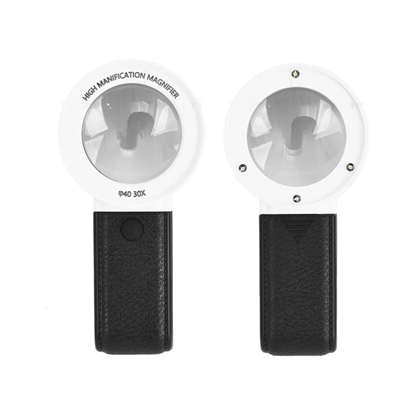 30x handheld led light magnifying glass