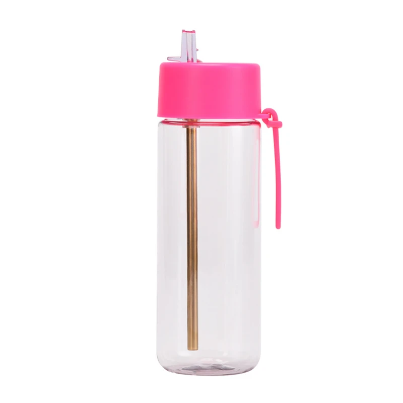 25 oz outdoor plastic straw bottle