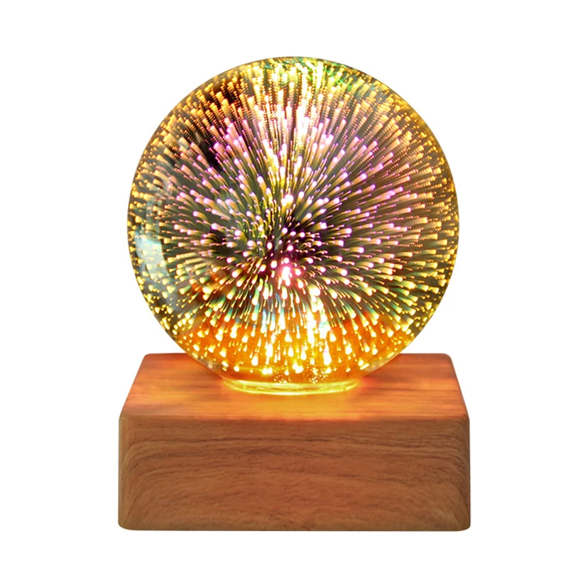 usb powered led 3d glass ball night light