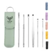 earwax cleaning tool 6 piece set with pu leather case