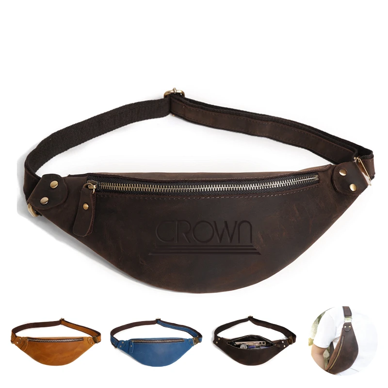 Genuine Leather Sports Phone Waist Bag