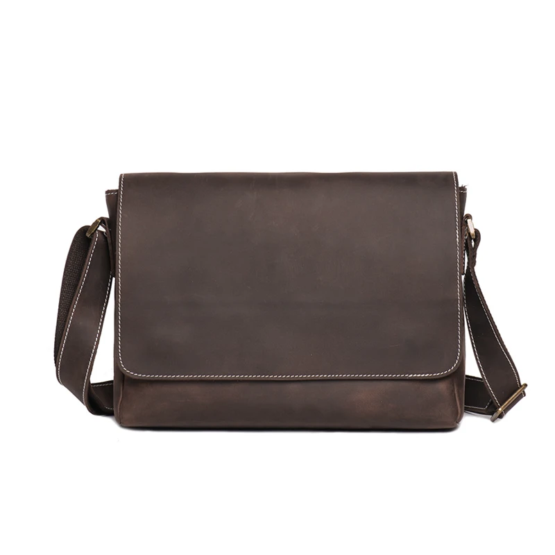 men's genuine leather messenger bag