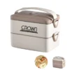 stackable 2 layer stainless steel bento box