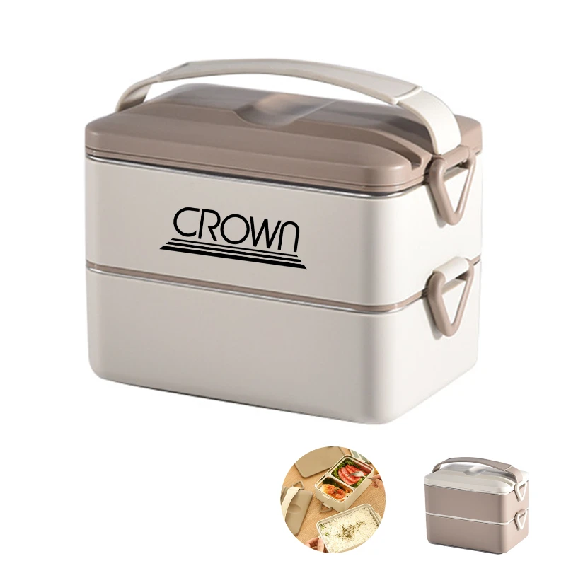 stackable 2 layer stainless steel bento box